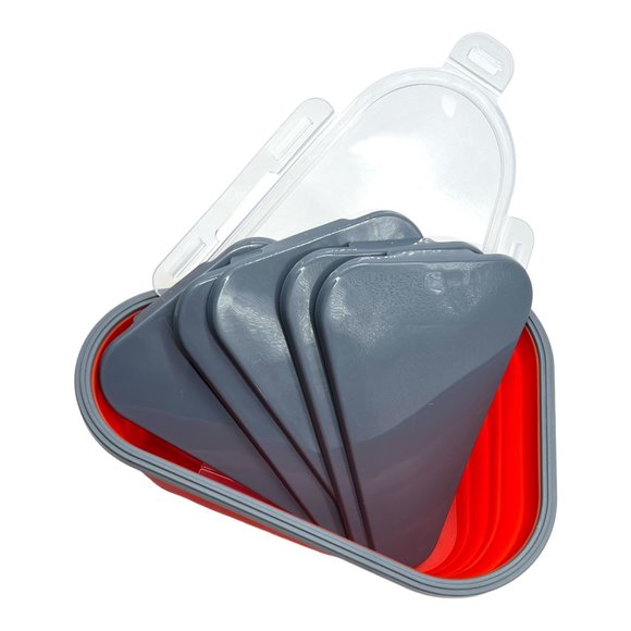 Collapsible Silicone Pizza Slice Storage Container Reusable Snap Lid Gift - Picture 11 of 16